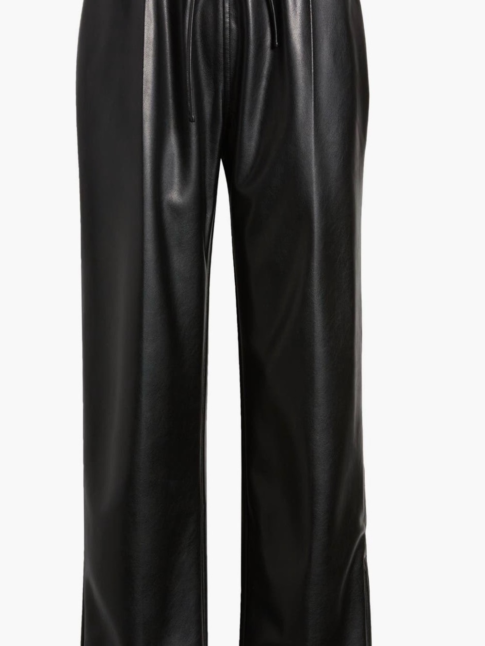 Open Edit Wide-Leg Faux Leather Pants in Black